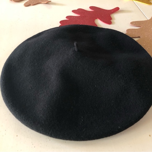 Made in France Wool Classic French Beret Hat Black Unisex - Picture 7 of 10
